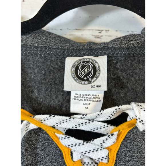 Men's NHL Gray Boston Bruins Hoodie S with Yellow Accents - Picture 2 of 6